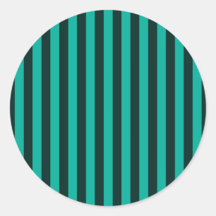 Verticale strips stijldecor turquoise ronde sticker