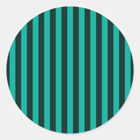Verticale strips stijldecor turquoise ronde sticker (Voorkant)