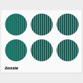 Verticale strips stijldecor turquoise ronde sticker (Vel)