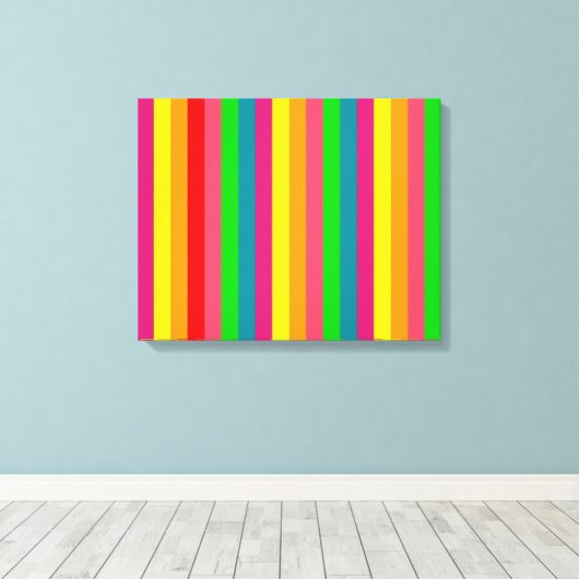 Verticale strips voor meerkleurige regenboog canvas afdruk (Insitu (Houten vloer))