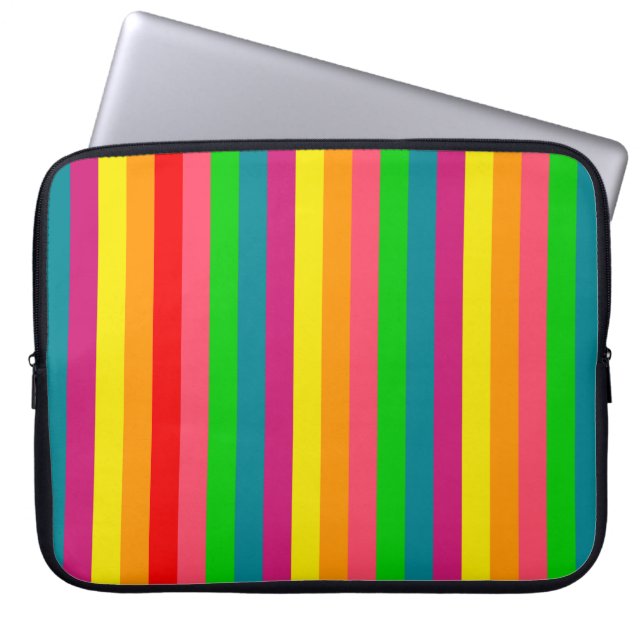 Verticale strips voor meerkleurige regenboog laptop sleeve (Voorkant)