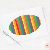 Verticale strips voor meerkleurige regenboog ovale sticker (Envelop)