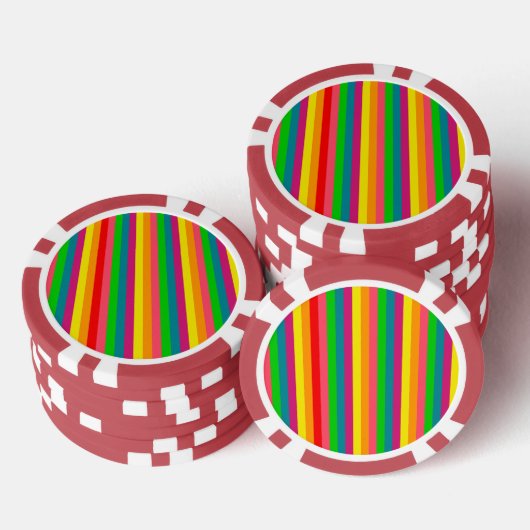 Verticale strips voor meerkleurige regenboog poker chips (Opstapeling)