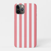 Verticale strips Zalmroze witte streep Case-Mate iPhone Case (Achterkant)