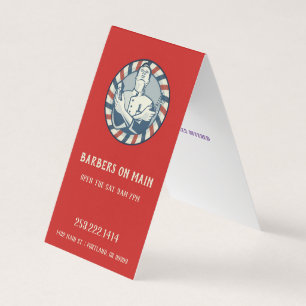 Verticale tang voor Retro Barber Badge Visitekaartje