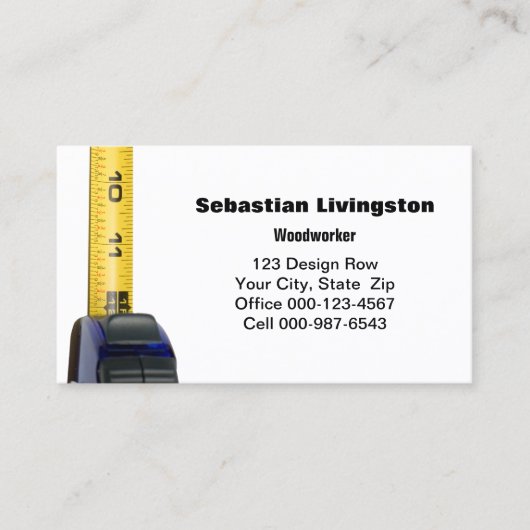 Verticale tapegroommeting bouwtaken visitekaartje (Voorkant)