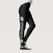 Verticale tekst Blauwe volleybal Zwarte leggings (Rechts)