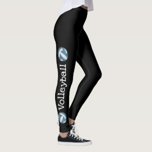 Verticale tekst Blauwe volleybal Zwarte leggings