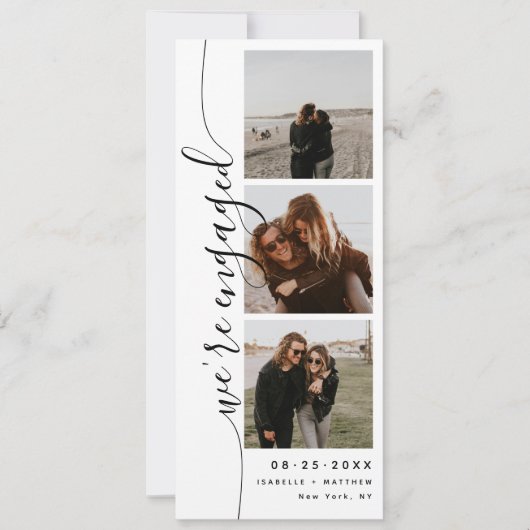 Verticale tekst foto strook engagement bericht kaart (Voorkant)