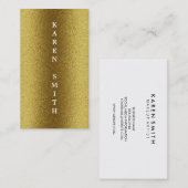 Verticale tekst Moderne Gouden Glitter Style Visitekaartje (Voorkant / Achterkant)