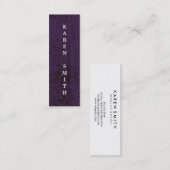Verticale tekst moderne paarse grunge stijl mini visitekaartje (Voorkant / Achterkant)