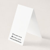 Verticale tentaart met Logo bovenaan Visitekaartje (Achterkant)