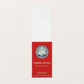 Verticale tentent van Retro Barber Badge Visitekaartje (Buitenkant ongevouwen)