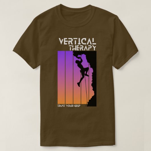 Verticale Therapie Vertrouw op je grip Klimmers Kl T-shirt (Design voorkant)