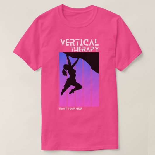 Verticale therapie Vertrouw op uw grip Vrouw Klimm T-shirt (Design voorkant)