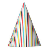 Verticale Thin Colorful Stripe Birthday Feesthoedjes (Voorkant)