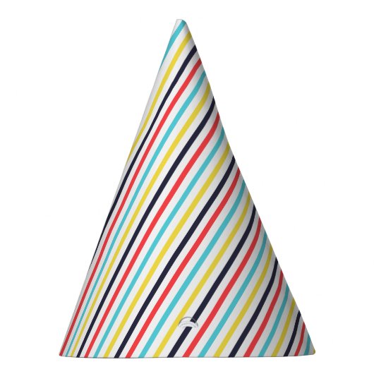 Verticale Thin Colorful Stripe Birthday Feesthoedjes (Rechts)