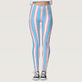 Verticale transgender Pride vlag Leggings (Voorkant)