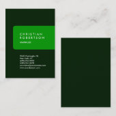 Verticale trendy chubby green visitekaartje (Voorkant / Achterkant)