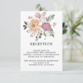 Verticale Trouwreceptiekaart met Zomerbloemen (Staand voorkant)