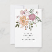 Verticale Trouwreceptiekaart met Zomerbloemen (Achterkant)