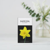 Verticale tweetone diaffodil (zwart) visitekaartje (Staand voorkant)