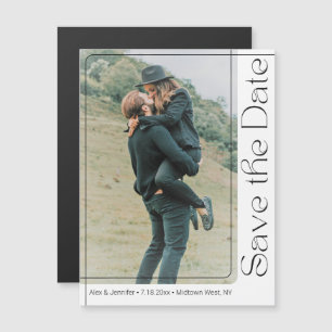 Verticale typografie foto Save the Date-magneet