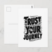 Verticale typografie kunst 'Vertrouw je reis' Briefkaart (Voorkant / Achterkant)