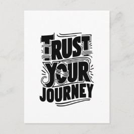 Verticale typografie kunst 'Vertrouw je reis' Briefkaart