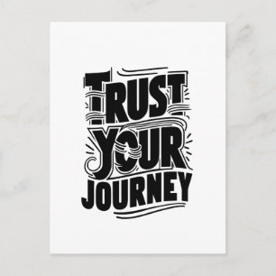Verticale typografie kunst 'Vertrouw je reis' Briefkaart