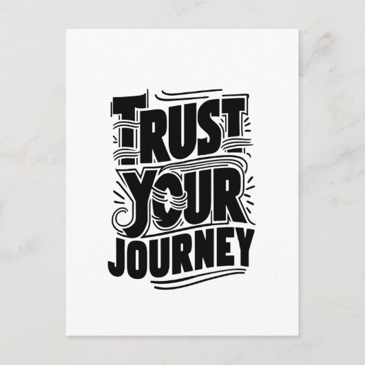 Verticale typografie kunst 'Vertrouw je reis' Briefkaart (Voorkant)