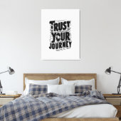 Verticale typografie kunst 'Vertrouw je reis' Canvas Afdruk (Insitu (Slaapkamer))