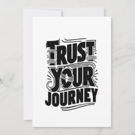 Verticale typografie kunst 'Vertrouw je reis' Feestdagenkaart