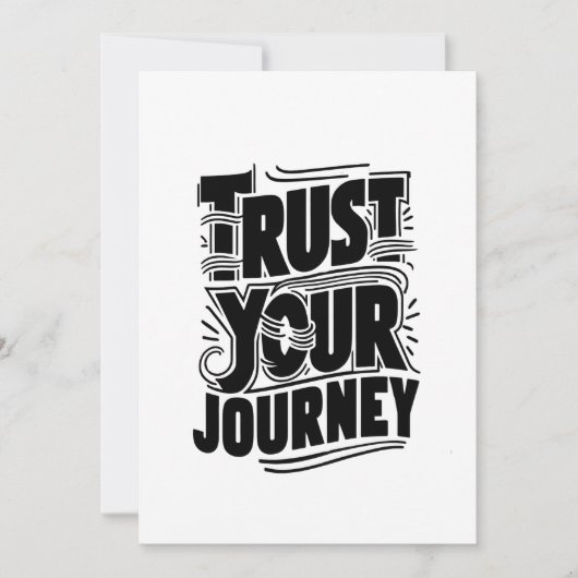 Verticale typografie kunst 'Vertrouw je reis' Feestdagenkaart (Voorkant)