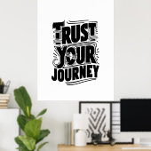Verticale typografie kunst 'Vertrouw je reis' Poster (Thuiskantoor)