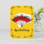 Verticale uitnodiging Spaanse ventilatorhoeken (Staand voorkant)