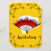 Verticale uitnodiging Spaanse ventilatorhoeken (Voorkant / Achterkant)