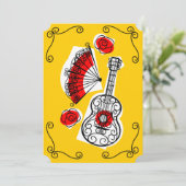 Verticale uitnodiging voor Spaanse Souvenirs Corne (Staand voorkant)