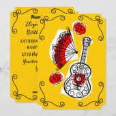 Verticale uitnodiging voor Spaanse Souvenirs Corne (Voorkant / Achterkant)