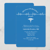 Verticale uitnodigingen voor kaduceus en Life Line (Voorkant / Achterkant)