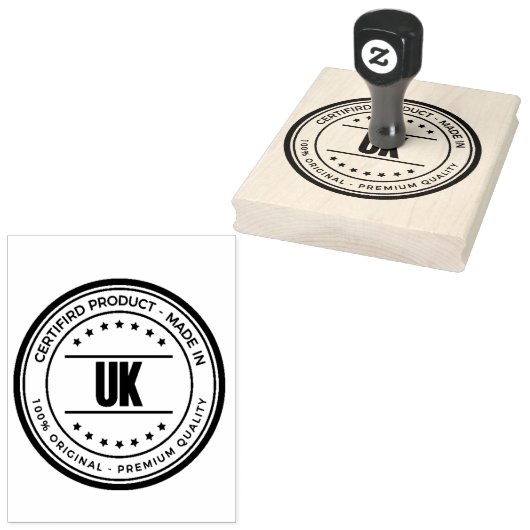 Verticale UK Naam Tekst Gedrukte Verpakking Kobalt Rubberstempel (Gestempeld)