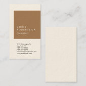 Verticale unieke handtekening van Cream Brown Mode Visitekaartje (Voorkant / Achterkant)
