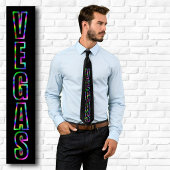 Verticale VEGAS Neon Grafisch Zwart Stropdas
