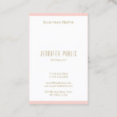 Verticale Visitekaartjes Blush Pink Gold Monogram (Achterkant)