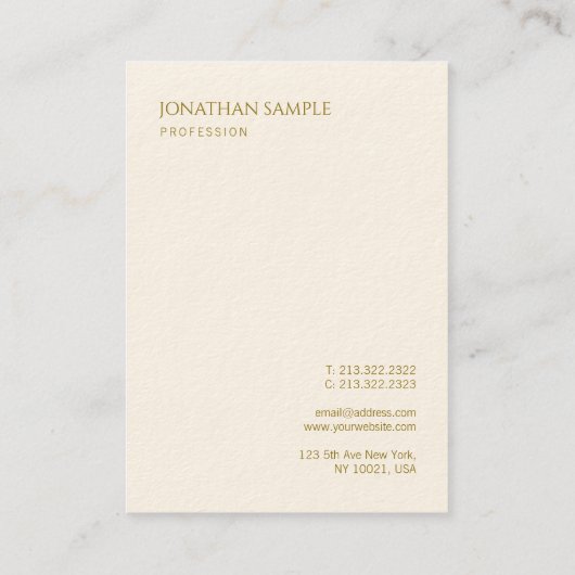 Verticale Visitekaartjes Gold Text Elegant Sjabloo (Achterkant)