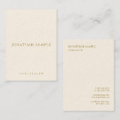 Verticale Visitekaartjes Gold Text Elegant Sjabloo (Voorkant / Achterkant)