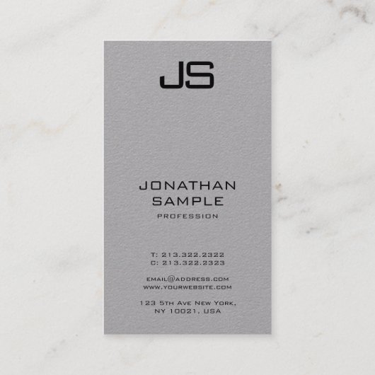 Verticale Visitekaartjes Moderne monogram Sjabloon (Achterkant)