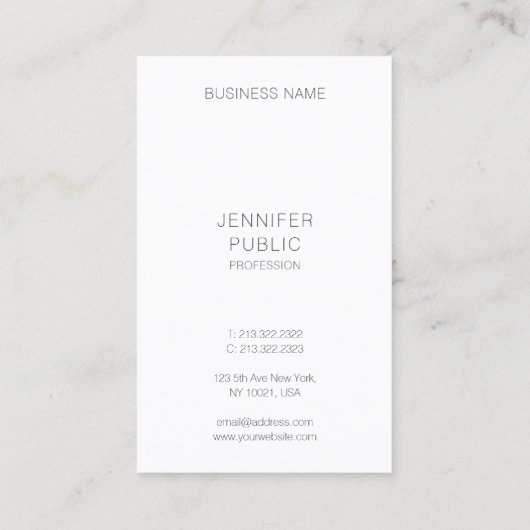 Verticale Visitekaartjes Verlegant, eenvoudig (Achterkant)