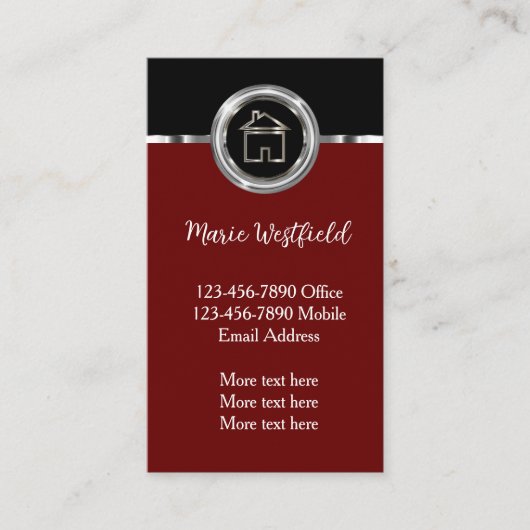 Verticale Visitekaartjes voor classy Realtor (Voorkant)