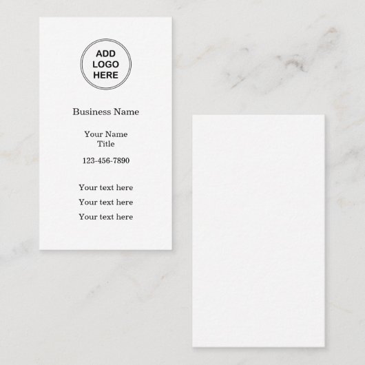Verticale Visitekaartjes voor zakelijke Logo (Voorkant / Achterkant)